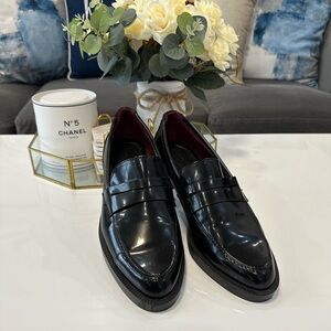 Zara pleather studded loafers size 37